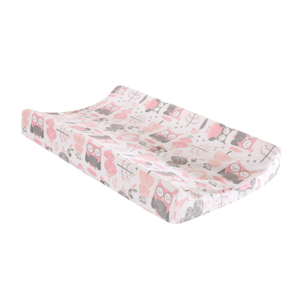 Night Owl Changing Pad Cover - Pink