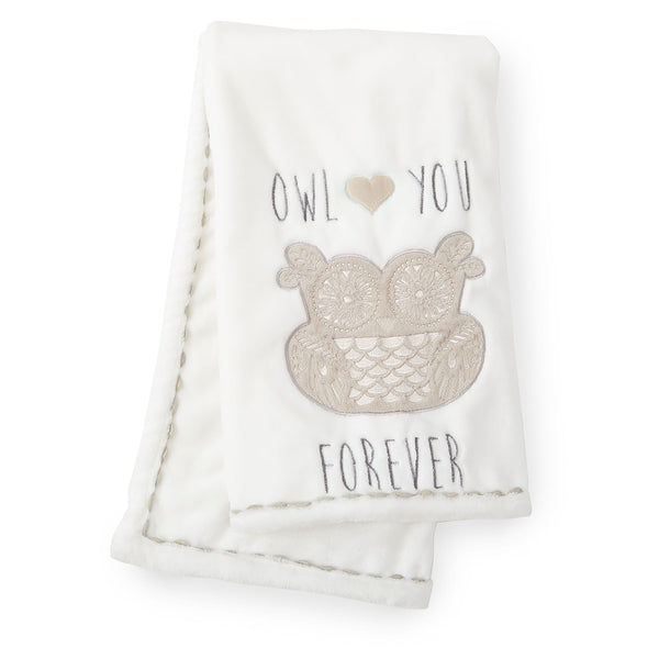 Night Owl Plush Blanket - Grey