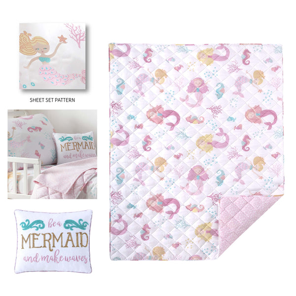 Mermaid baby bedding set hot sale