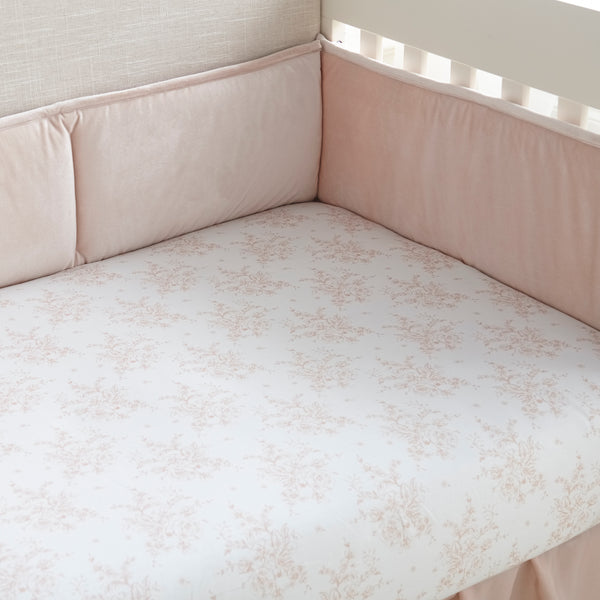 Heritage Blush Floral Organic Fitted Sheet Levtex Baby