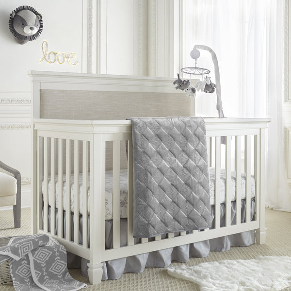 Heritage Grey Velvet Baby Quilt