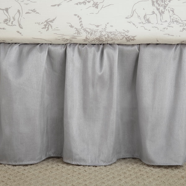 Heritage Grey Crib Dust Ruffle