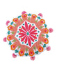 Lima Llama Round Crewel Pillow