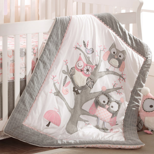 Levtex Baby Night Owl 5PC Bedding Set Pink