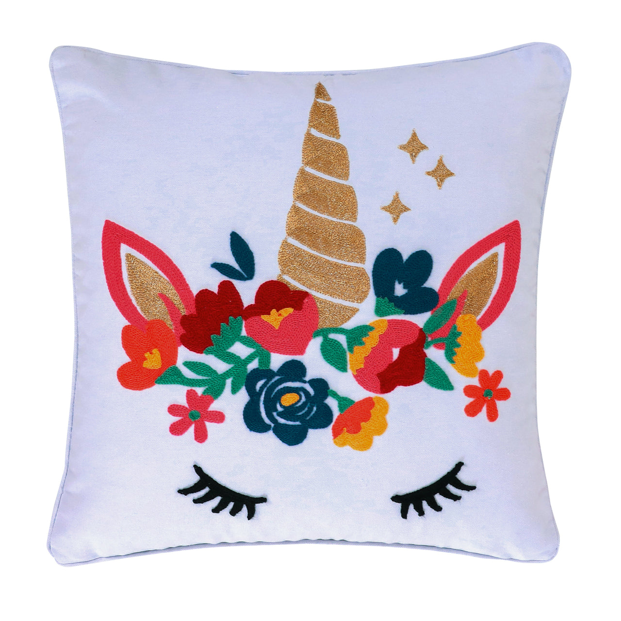 Chantal Unicorn Embroidered Pillow